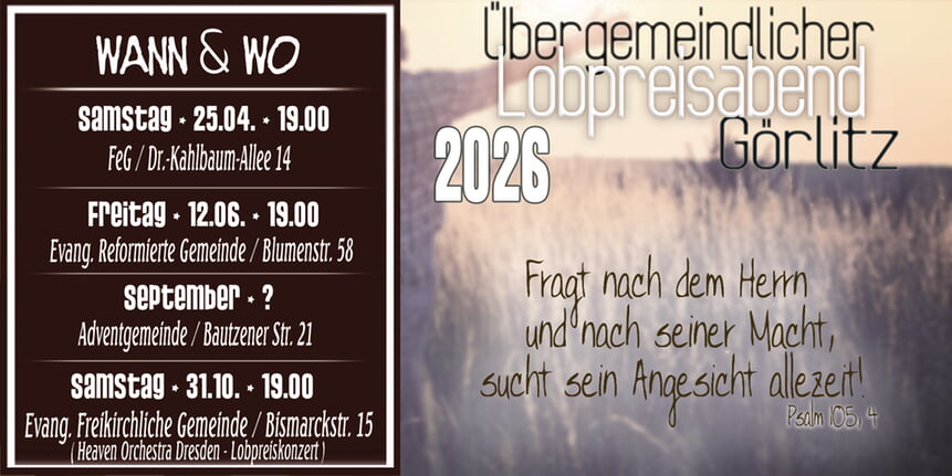 Gemeinsamer übergemeindlicher Lobpreisabend in Görlitz